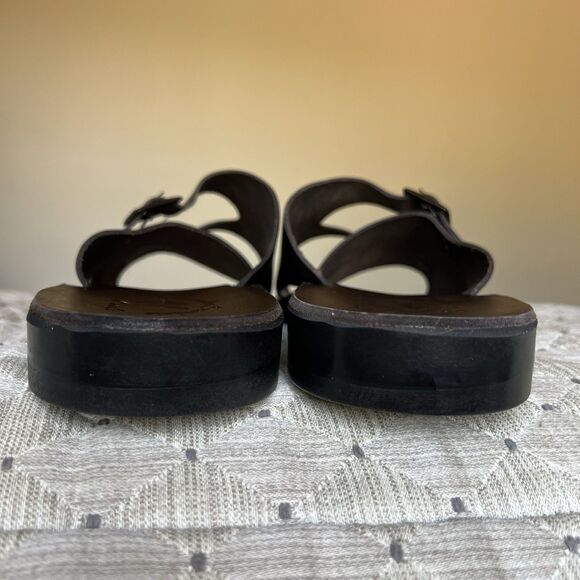 Jerusalem Dark Brown Stiff Leather Slide Sandal Men EU 47 US 13.5-14 Double Monk main image 6